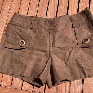Milly of New York - Brown Shorts w/ Wood Buttons 2